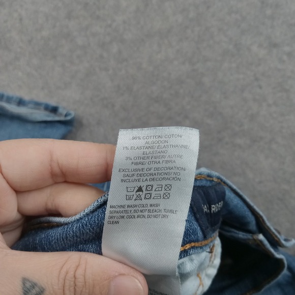 Lucky Brand Jeans Womens 14/32 Blue Medium Wash Straight Mid Rise Stretch Denim - Picture 6 of 12